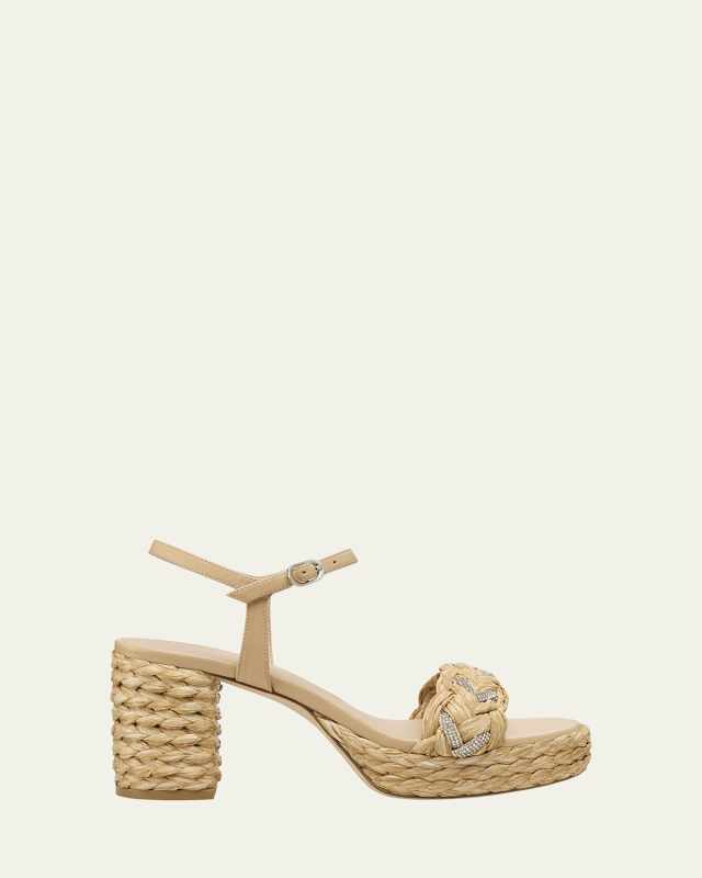 Lana Raffia Crystal Platform Sandals